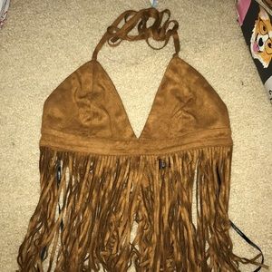 Festival Fringe Suede Top!